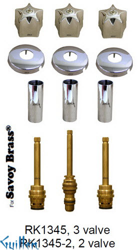 JER RK1345-2;; __ 2; Rebuild kit with 2 knob handle; in Chrome