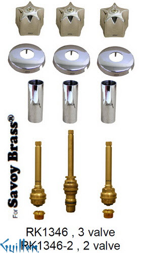 JER RK1346;; __ 3; Rebuild kit with 3 knob handle; in Chrome