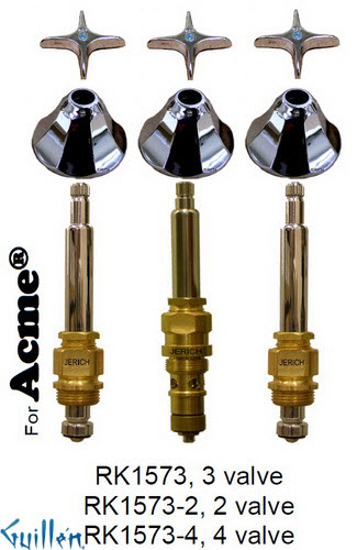 JER RK1573-4;; __ 4; Rebuild kit with 4 cross handle; in Chrome