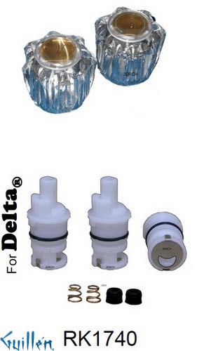 JER RK1740;; __ 2; Rebuild kit with 2 knob acrylic handle; in Chrome