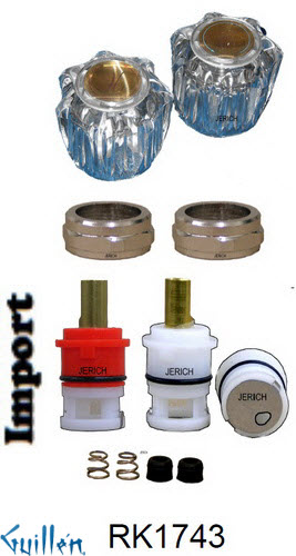 JER RK1743;; __ 2; Rebuild kit with 2 knob acrylic handle; in Chrome