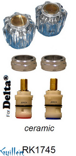 JER RK1745;; __ 2; Rebuild kit with 2 knob acrylic handle; in Chrome