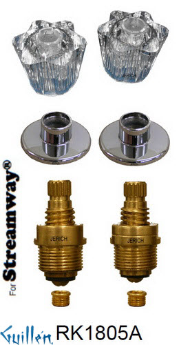 JER RK1805A;; __ 2; Rebuild kit with 2 knob acrylic handle; in Chrome