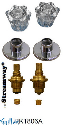 JER RK1806A;; __ 2; Rebuild kit with 2 knob acrylic handle; in Chrome