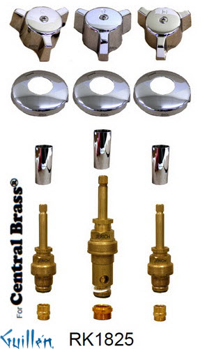 JER RK1825;; __ 3; Rebuild kit with 3 knob w/ 3 prong handle; in Chrome