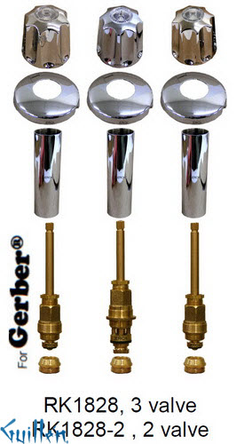 JER RK1828-2;; __ 2; Rebuild kit with 2 knob handle; in Chrome