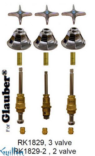 JER RK1829;; __ 3; Rebuild kit with 3 cross handle; in Chrome