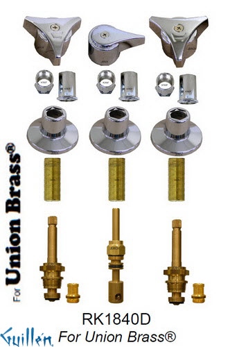 JER RK1840D;; __ 3; Rebuild kit with 3 knob w/ 3 prong handle; in Chrome