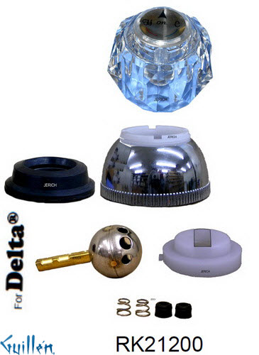 JER RK21200;; __ 1; Rebuild kit with 1 knob acrylic handle; in Chrome
