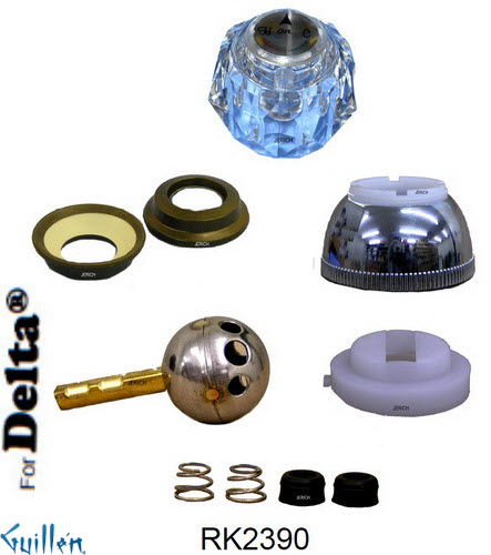 JER RK2390;; __ 1; Rebuild kit with 1 knob acrylic handle; in Chrome
