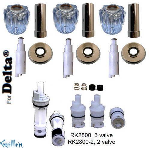 JER RK2800-2;; __ 2; Rebuild kit with 2 knob acrylic handle; in Chrome