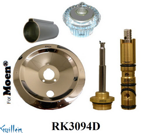 JER RK3094D;; __ 1; Rebuild kit with 1 knob acrylic handle; in Chrome