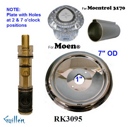JER RK3095;; __ 1; Rebuild kit with 1 knob acrylic handle; in Chrome