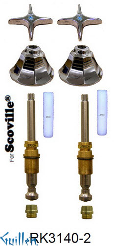 JER RK3140-2;; __ 2; Rebuild kit with 2 cross handle; in Chrome