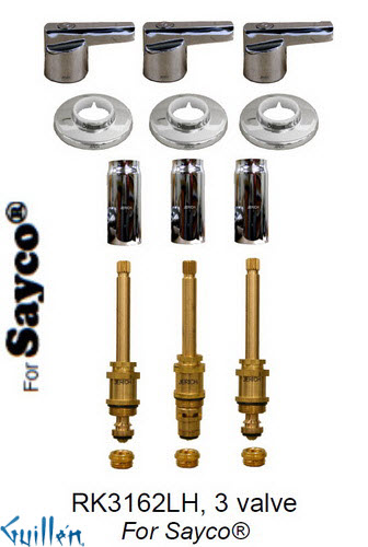 JER RK3162LH;; __ 3; Rebuild kit with 3 lever handle; in Chrome