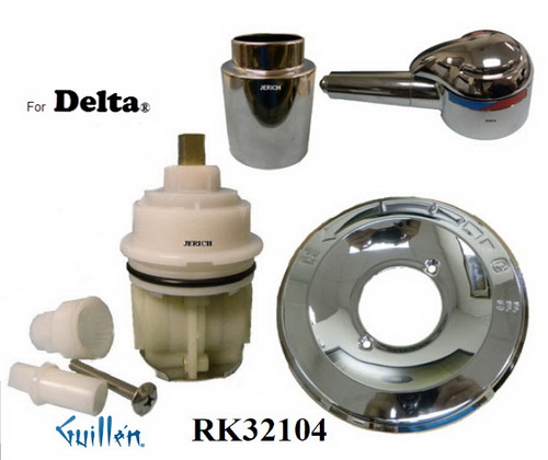 JER RK32104;; __ 1; Rebuild kit with 1 knob acrylic handle; in Chrome