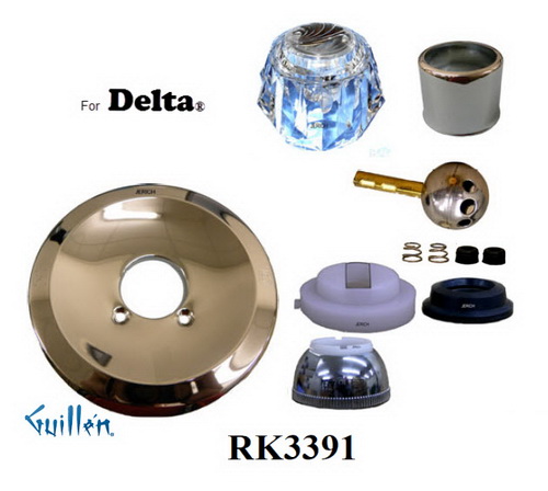 JER RK3391;; __ 1; Rebuild kit with 1 knob acrylic handle; in Chrome