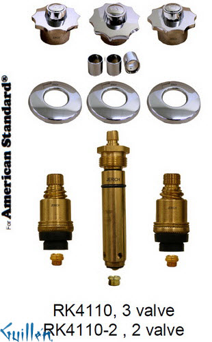 JER RK4110;; __ 3; Rebuild kit with 3 knob handle; in Chrome