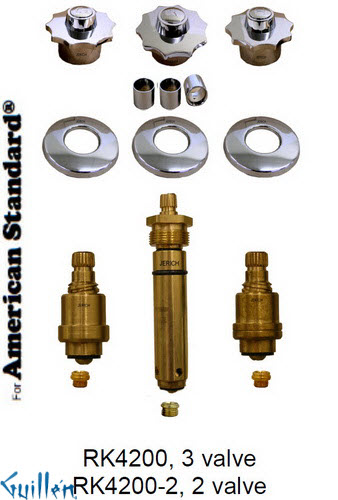 JER RK4200;; __ 3; Rebuild kit with 3 knob handle; in Chrome