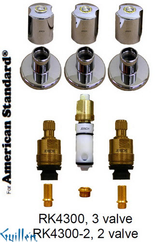 JER RK4300;; __ 3; Rebuild kit with 3 knob handle; in Chrome
