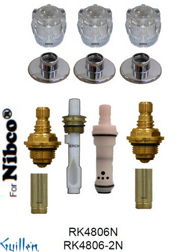 JER RK4806N;; __ 3; Rebuild kit with 3 knob acrylic handle; in Chrome