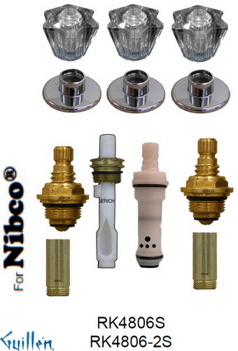 JER RK4806S;; __ 3; Rebuild kit with 3 knob acrylic handle; in Chrome