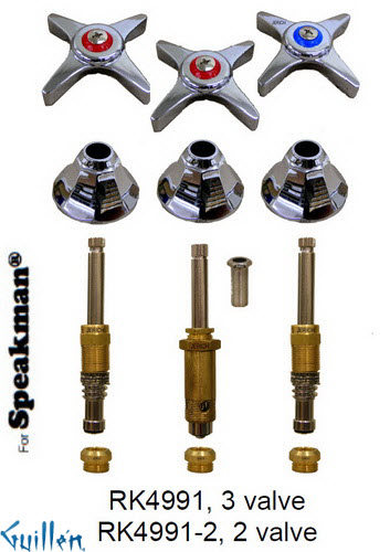 JER RK4991;; __ 3; Rebuild kit with 3 cross handle; in Chrome