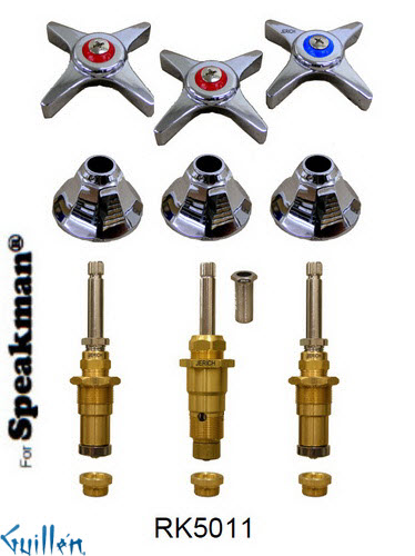JER RK5011;; __ 3; Rebuild kit with 3 cross handle; in Chrome