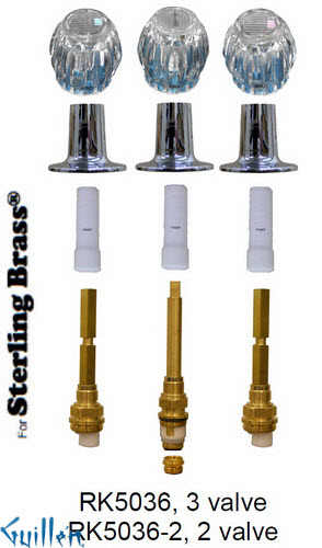 JER RK5036-2;; __ 2; Rebuild kit with 2 knob acrylic handle; in Chrome