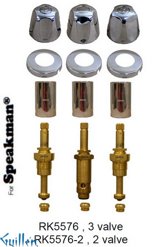 JER RK5576;; __ 3; Rebuild kit with 3 knob handle; in Chrome