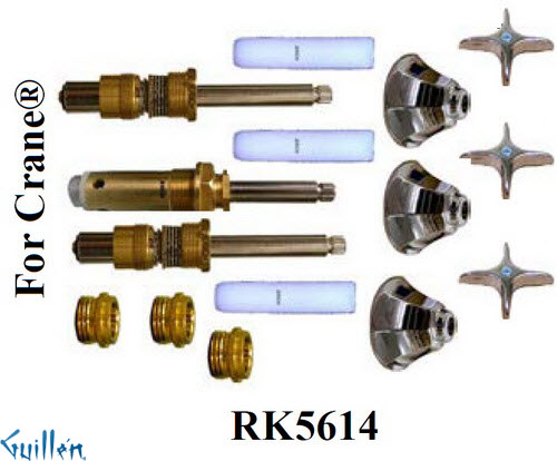 JER RK5614;; __ 3; Rebuild kit with 3 cross handle; in Chrome