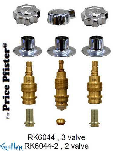 JER RK6044;; __ 3; Rebuild kit with 3 knob handle; in Chrome