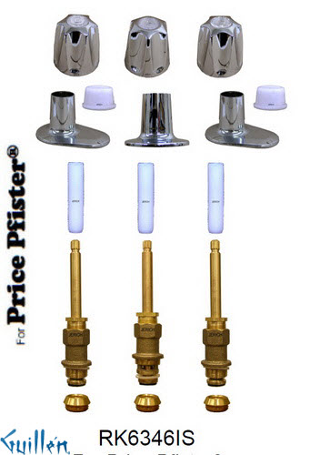 JER RK6346IS;; __ 3; Rebuild kit with 3 knob handle; in Chrome