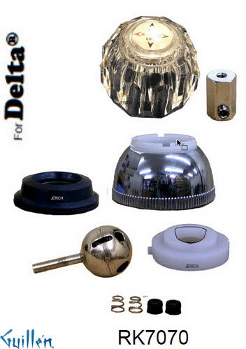 JER RK7070;; __ 1; Rebuild kit with 1 knob acrylic handle; in Chrome