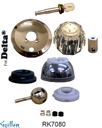 JER RK7080;; __ 1; Rebuild kit with 1 knob acrylic handle; in Chrome