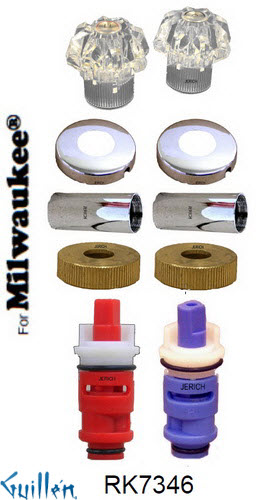 JER RK7346;; __ 2; Rebuild kit with 2 knob acrylic handle; in Chrome