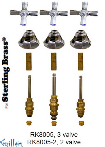 JER RK8005;; __ 3; Rebuild kit with 3 cross handle; in Chrome