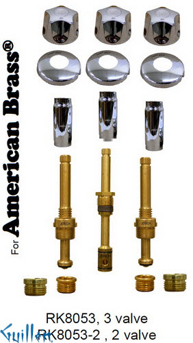JER RK8053;; __ 3; Rebuild kit with 3 knob w/ 5 prong handle; in Chrome
