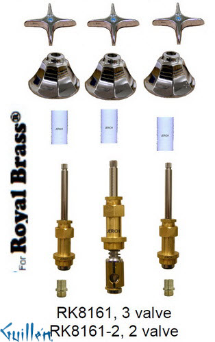 JER RK8161;; __ 3; Rebuild kit with 3 cross handle; in Chrome