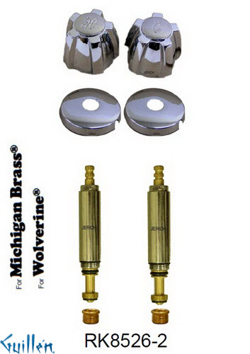 JER RK8526-2;; __ 2; Rebuild kit with 2 knob w/ 5 prong handle; in Chrome