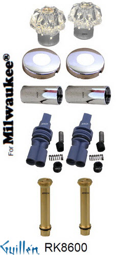 JER RK8600;; __ 2; Rebuild kit with 2 knob acrylic handle; in Chrome