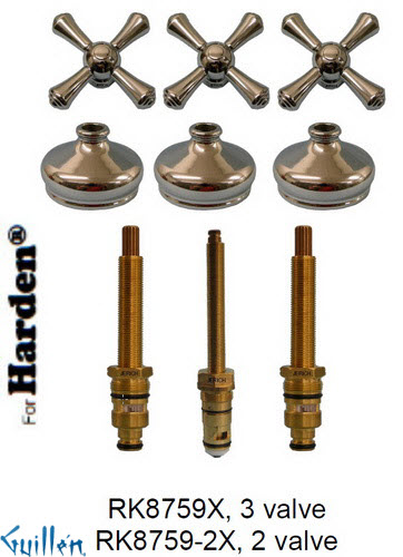 JER RK8759-2X;; __ 2; Rebuild kit with 2 cross handle; in Chrome