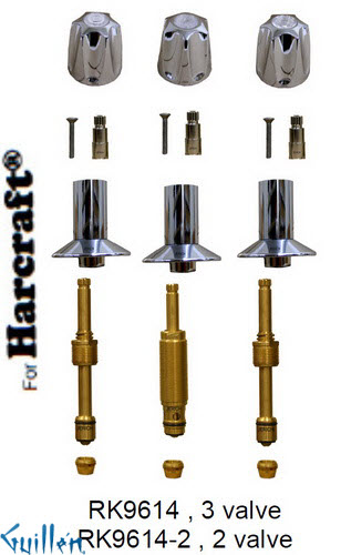 JER RK9614-2;; __ 2; Rebuild kit with 2 knob handle; in Chrome