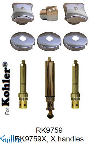 JER RK9759-2;; __ 2; Rebuild kit with 2 knob handle; in Chrome