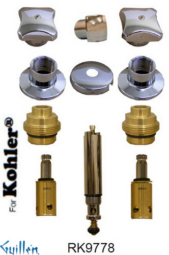 JER RK9778;; __ 3; Rebuild kit with 3 knob handle; in Chrome