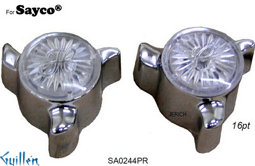 JER SA0244PR;__ 16pt; knob Metal handle pair; in Chrome