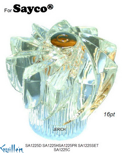 JER SA1225SET;__ 16pt; knob Acrylic handle w/ 3 buttons; in Unfinish