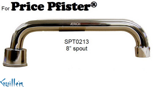 JER SPT0213LF;;__ ; faucet spout tubular Lead Free 8in; in Chrome