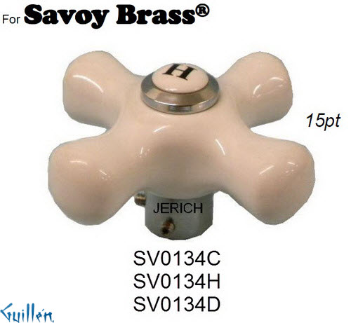 JER SV0134H;;__ 15pt; Cross procelain handle; in Chrome