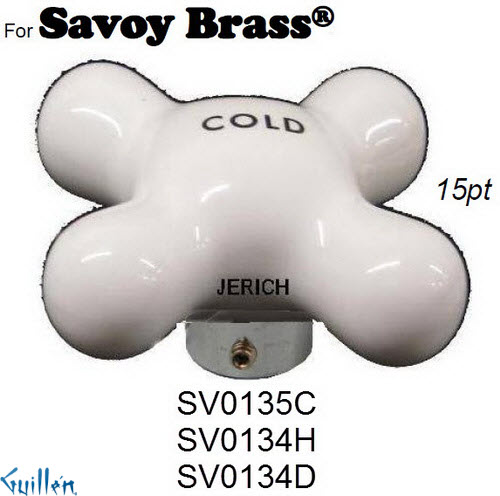 JER SV0135D;;__ 15pt; Diverter Cross procelain handle; in Chrome